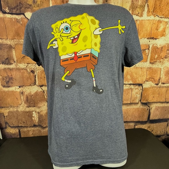 Men’s Nickelodeon Sponge Bob Graphic Tee Shirt Size Medium Heather Blue - Picture 1 of 4
